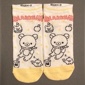🧸🐤🍎🍔🥤🧦 1 Pair NWOT Japan San-X Rilakkuma Teddy Bear Chicken Apple Cartoon Socks